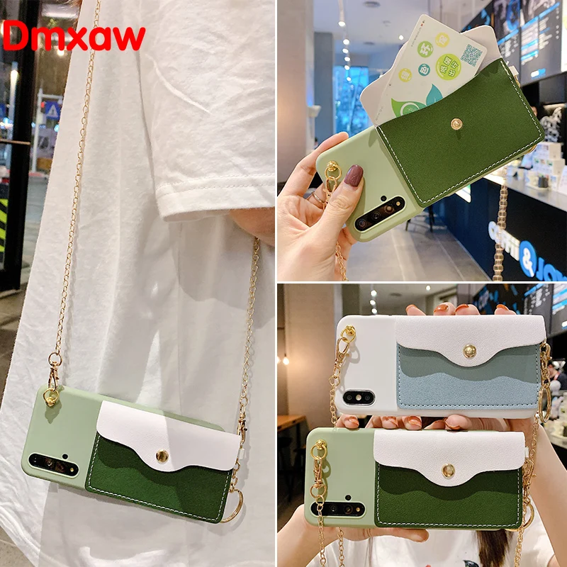 Чехол-кошелек для Xiaomi Redmi Note 10 Pro Max 9 4G 5G 9T 10S Mi 11 Lite Ultra Poco M3 C3 F3 металлическая цепочка