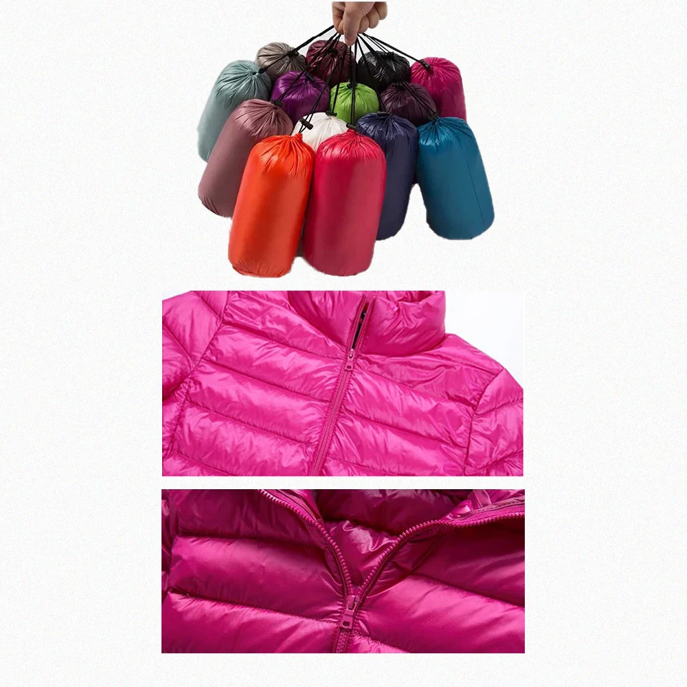 

6XL Winter Woman Padded Long Jacket White Duck Down Female Overcoat Ultra Light Slim Solid Jackets short Coat Portable 2020 new