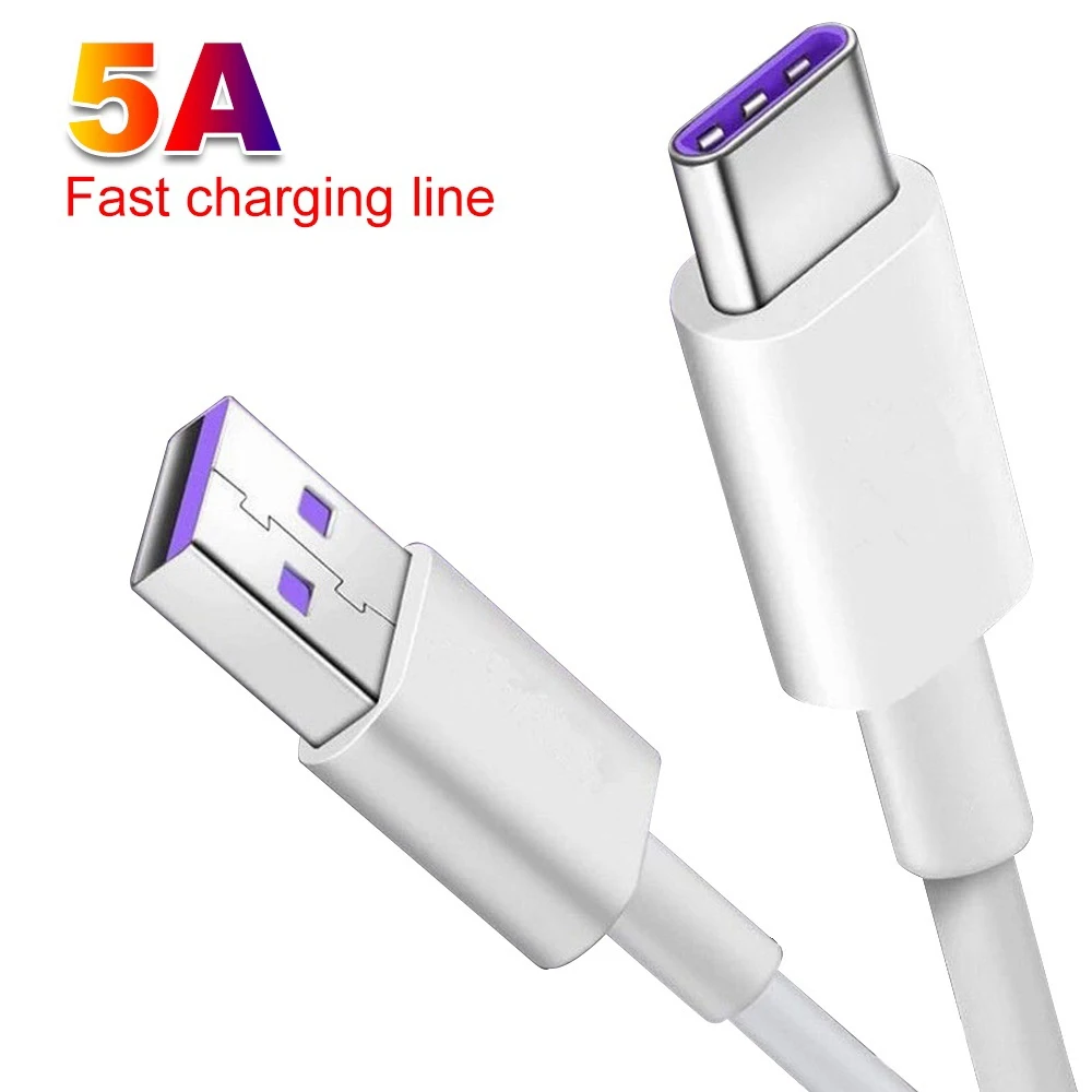 Кабель USB Type-C 5A кабель для быстрой зарядки Samsung Huawei Xiaomi Oneplus порт прочный передачи