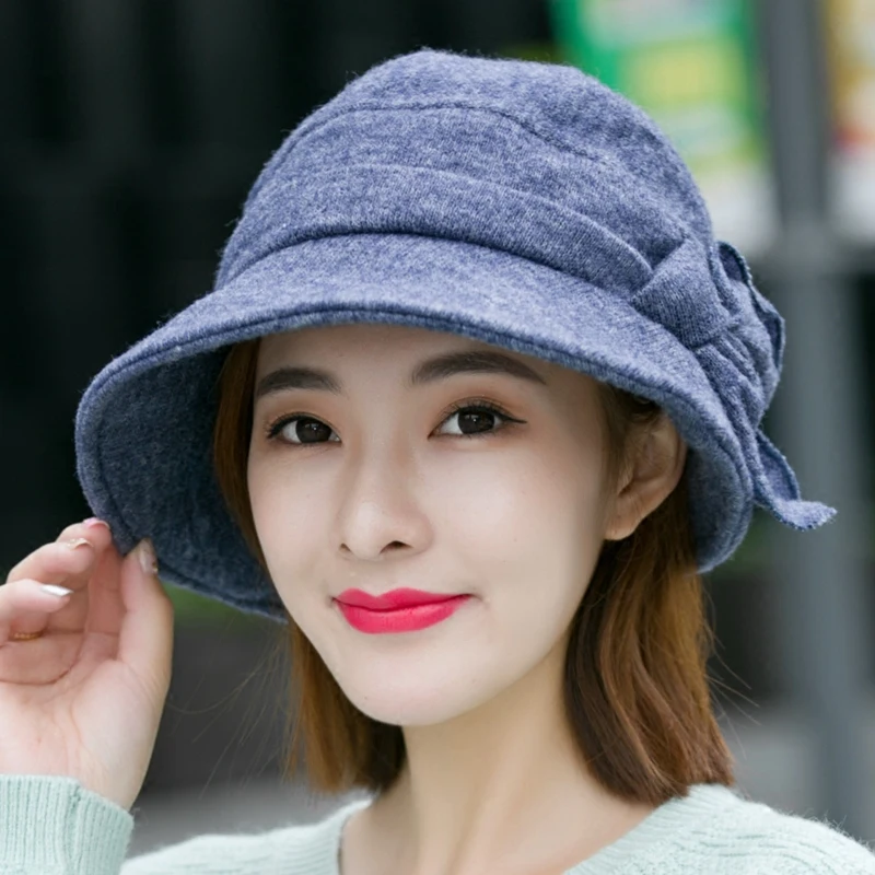 H7705 Women Bucket Hat Female Autumn Winter Korean Fashion Solid Color Fisherman Basin Cap Japanese Simple High Quality Hats