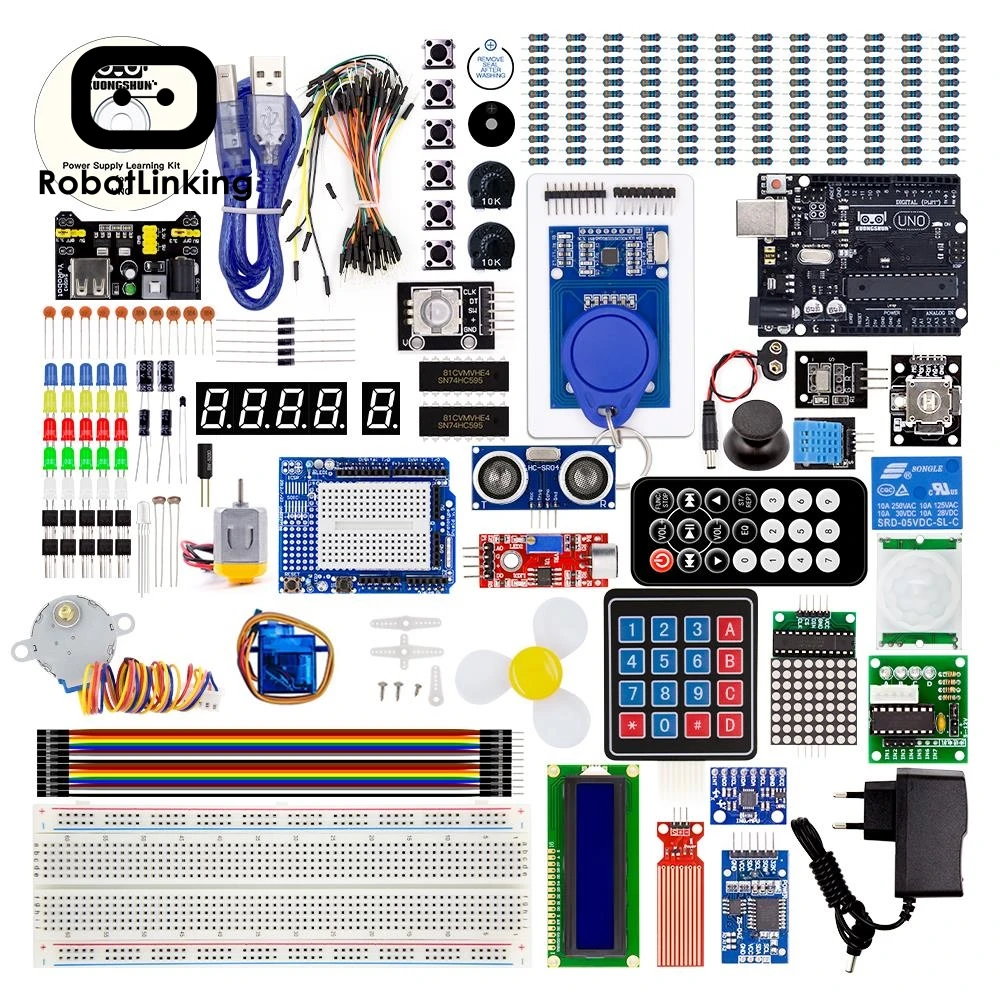 Полный Обучающий набор для стартера UNO Arduino (63 элемента)|Интегральные схемы| |