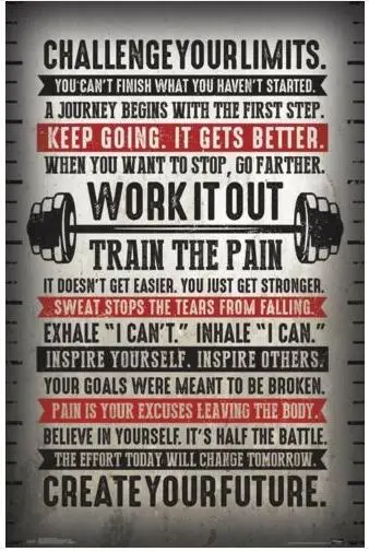 

CHALLENGE YOUR LIMITS MOTIVATIONAL POSTER INSPIRATIONAL oil paintings canvas art Prints Wall Art For Living Room Bedroom Decor