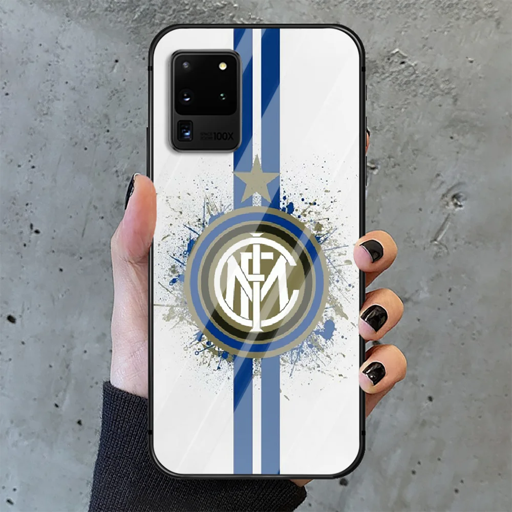

Inter Club Football Phone Tempered Glass Case Cover For Samsung Galaxy S Note 5 6 9 10 10E 20 21 FE Plus Uitra Hot Cell Prime