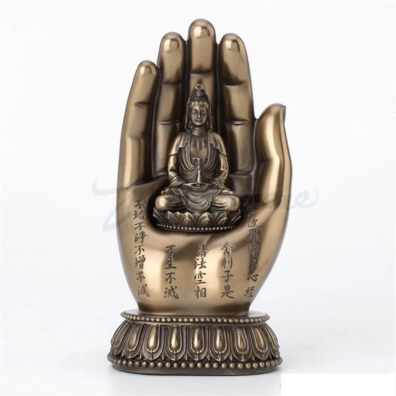 

CREATIVE MODERN AVALOKITESHVARA ART SCULPTURE HAND BUDDHA STATUE RESIN CRAFTS HANDCRAFT DECORATIONS FOR HOME BIRTHDAY GIFT R3199
