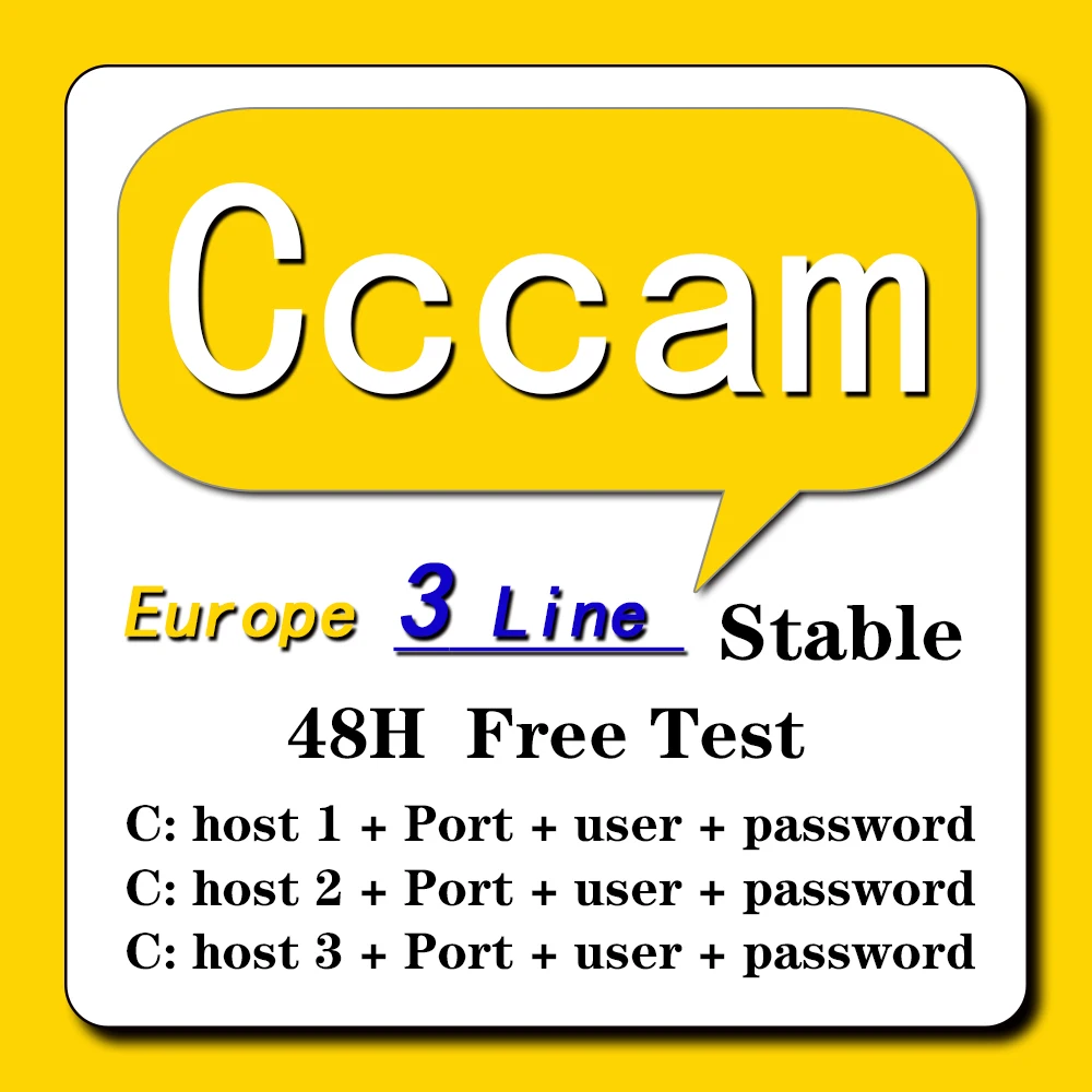 

Cccam cline for Europe Spain Germany Portugal Poland Stable Receptois com patible with speaker satellite TV DVB-S2