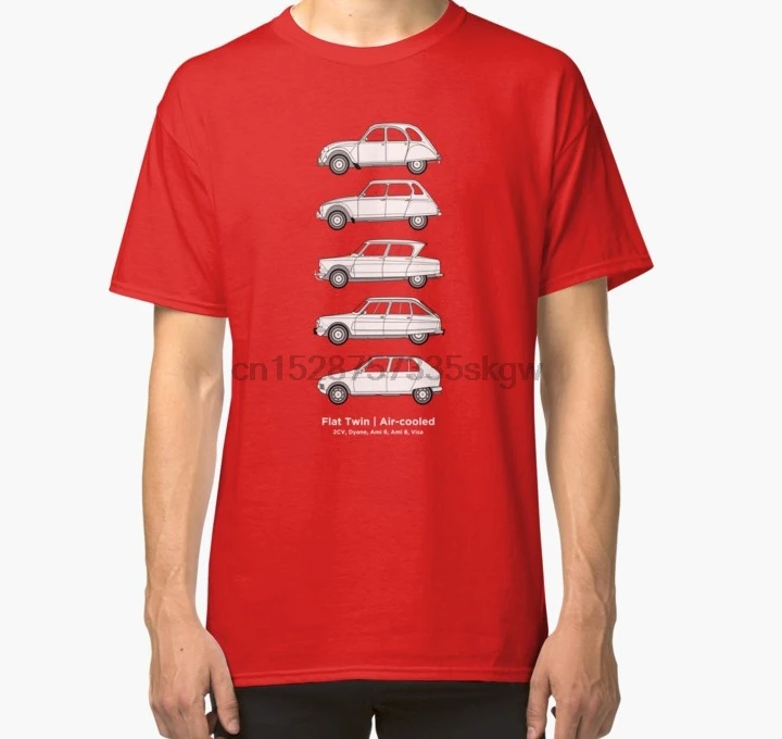 Мужская футболка Citroen Flat Dual Engined Car Art 2CV Dyane Ami 6 8 Visa Классическая с принтом