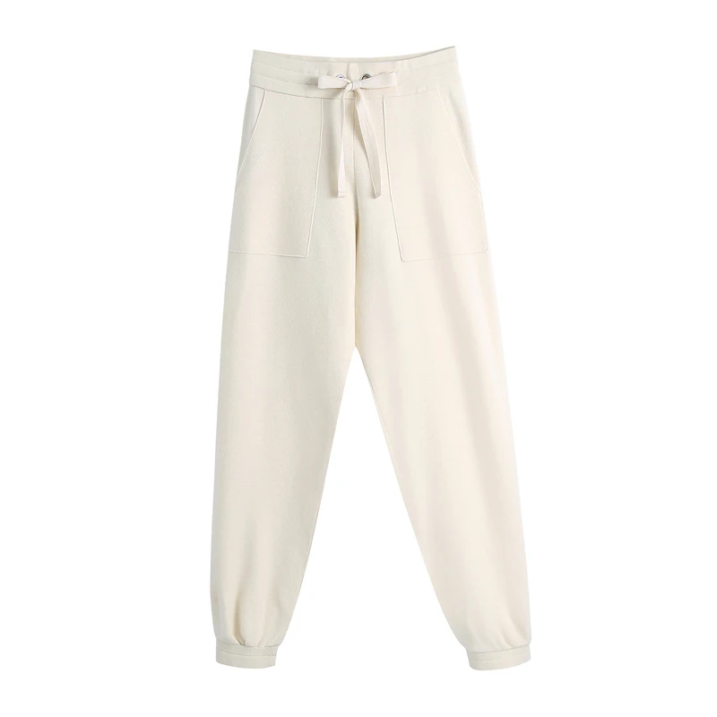 

Two Piece Set Women Knit Sport Suits Thick Warm Pullover Hooded Hoodie Drawstring Harem Pants Winter Autumn 2021 New YNZZU 1T084