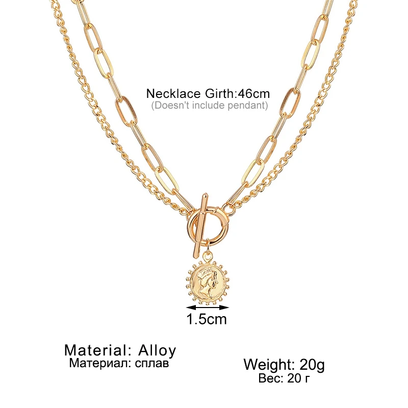 Цепочка-чокер DAXI в стиле бохо многослойная Женская ожерелье с портретом из