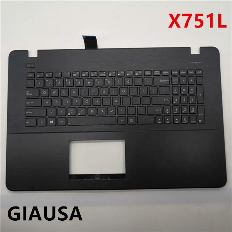 Новая американская клавиатура для Asus X751 X751LK X751LKB X751LN X751LNB с черной подставкой рук
