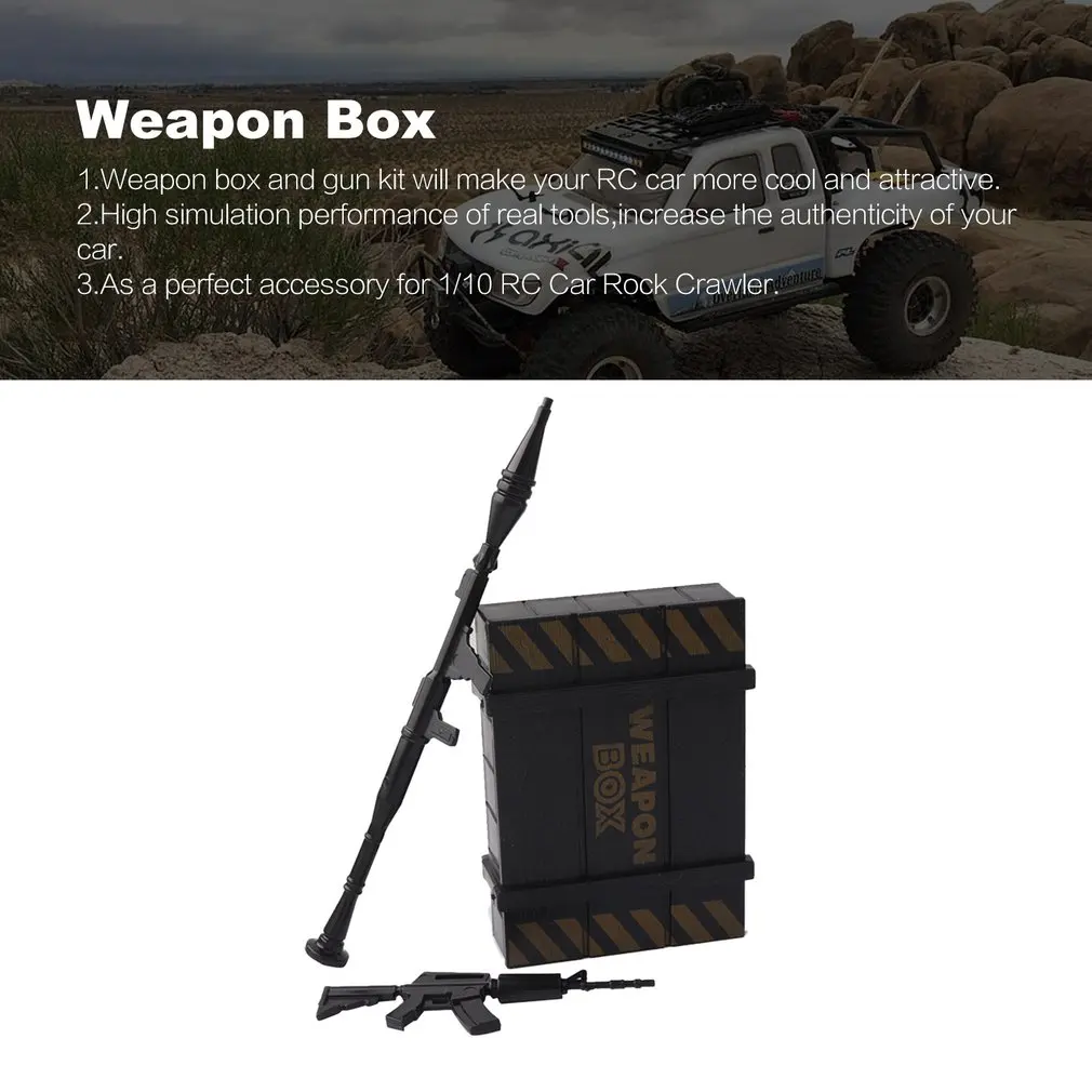 Weapon Box Plastic Storage Case With Toy Accessories Simulation Decoration Parts For 1/10 RC Car Crawler D90 Axial SCX10 | Игрушки и