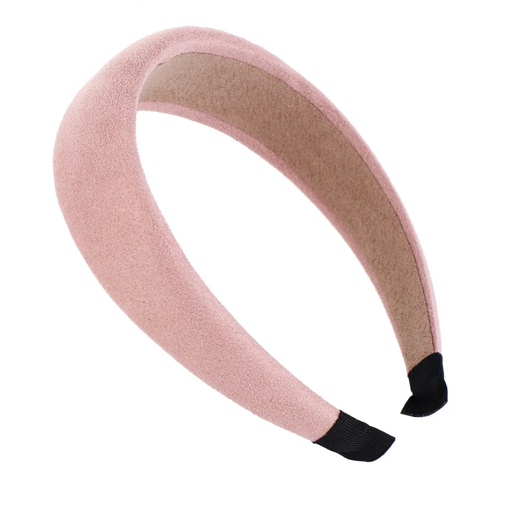 Однотонная повязка на голову модная однотонная замшевая Женская милый ободок