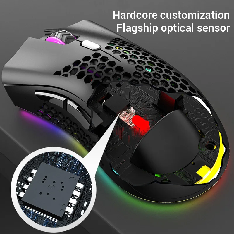 wireless mouse optical for computer game 1600dpi 7 buttons usb 2 4g rechargeable led backlight gamer mice for pc gaming laptops free global shipping