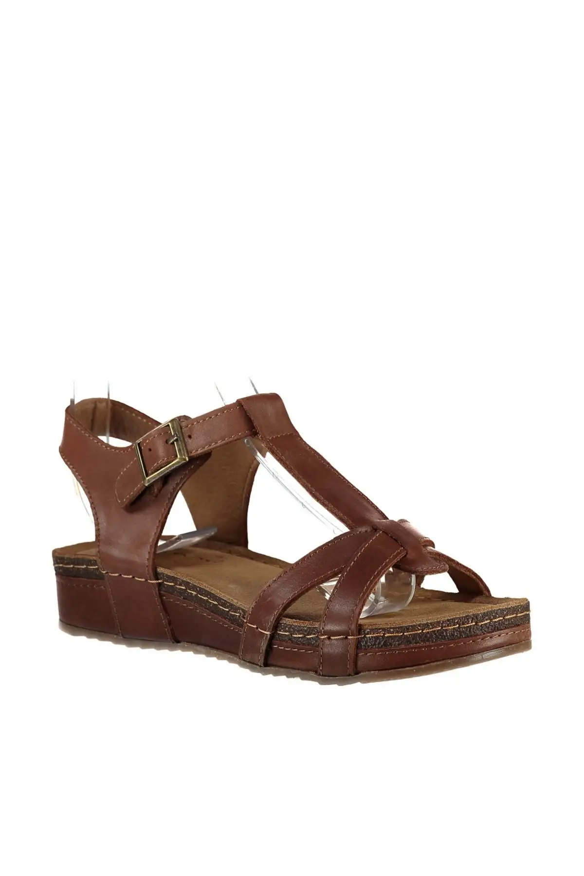 Женские сандалии из натуральной кожи с жемчугом цвет коричневый коллекция