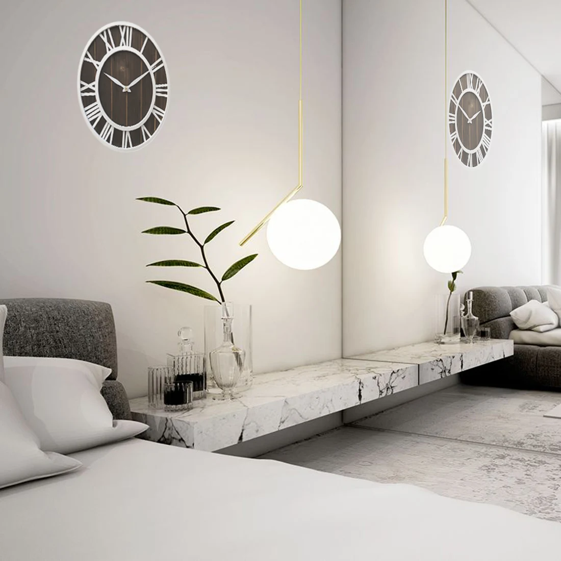 40 см Европейский стиль железные часы из цельного дерева бесшумные настенные