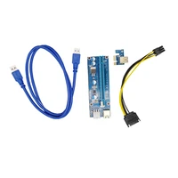 ver009s pci e riser card 009s pcie pci express 1x to 16x adapter 100cm 100cm usb 3 0 cable sata to 6pin power cord