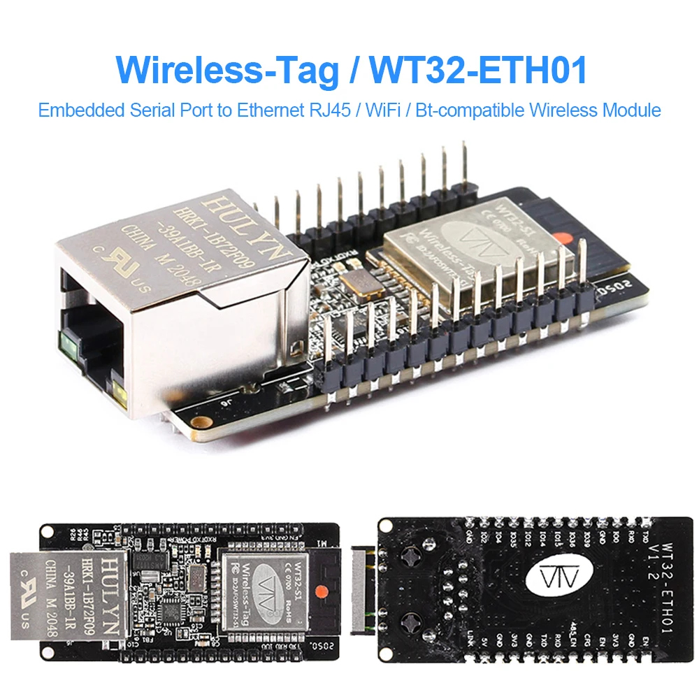

WT32-ETH01 Embedded Serial Port Networking Ethernet Wireless Module Bluetooth-compatible WIFI Network Combo Gateway Part Board