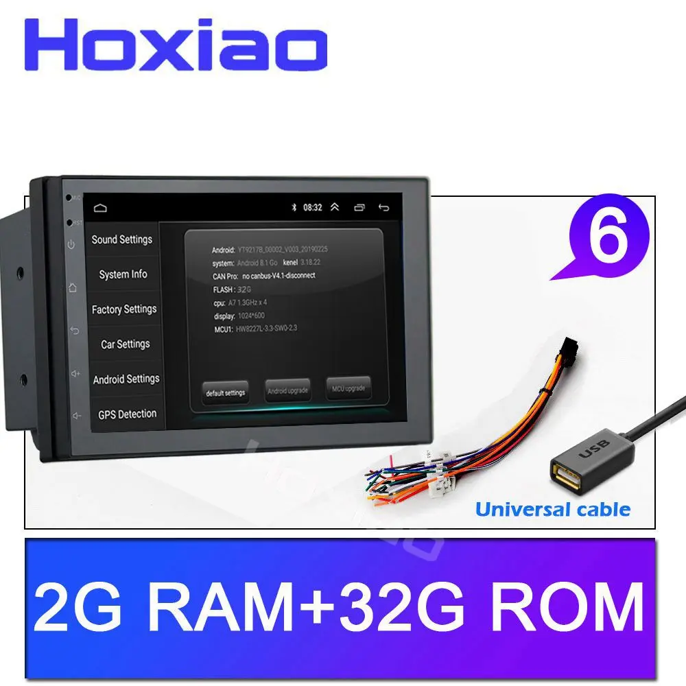 2 Din gps Android 8,1 Автомобильный DVD радио плеер 2 ГБ 32 ГБ четырехъядерный мультимедийный двойной Din для kia Ford Nissan Toyota Volkswagen Mazda