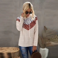 european and american autumn wave dot print hoodie womens loose long sleeve top