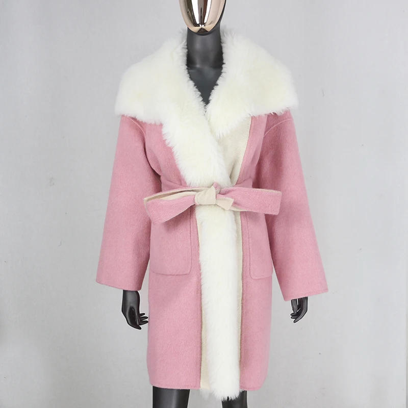 Женское свободное кашемировое пальто BLUENESSFAIR уличная куртка с поясом и