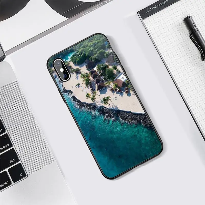 

Beach trip Anti collision and anti falling Phone Case Tempered glass For iphone 5C 6 6S 7 8 plus X XS XR 11 PRO MAX