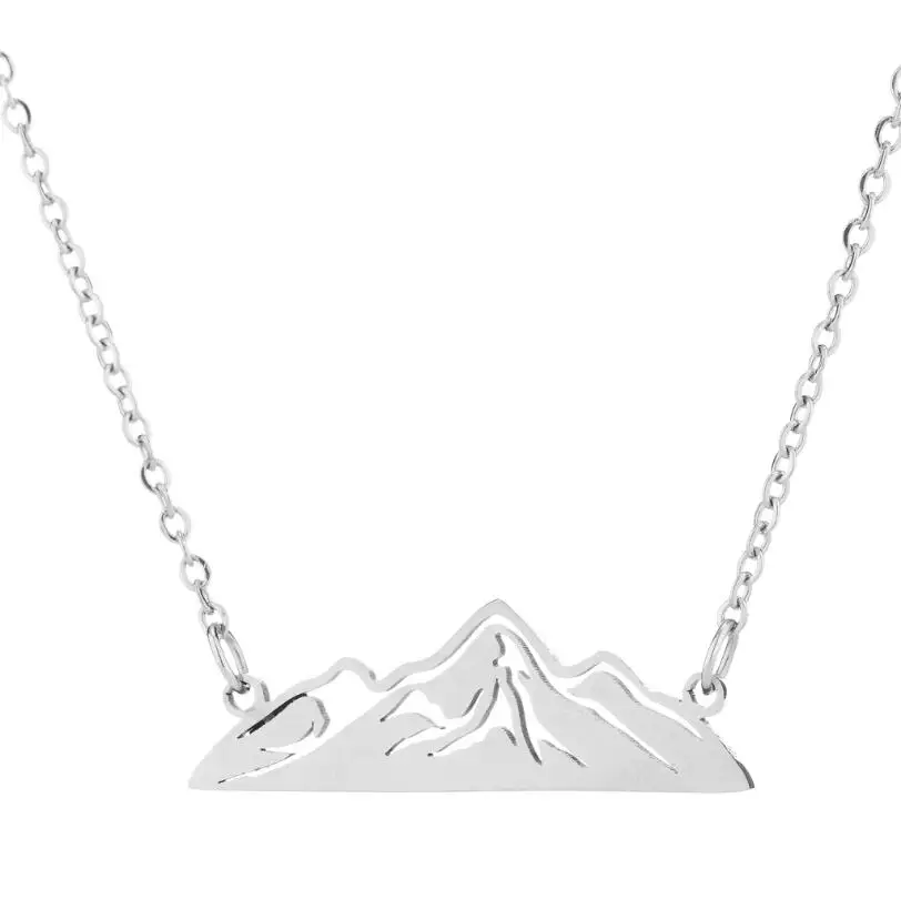 FENGLI винтажное ожерелье из нержавеющей стали снежные горные Альпы для женщин и