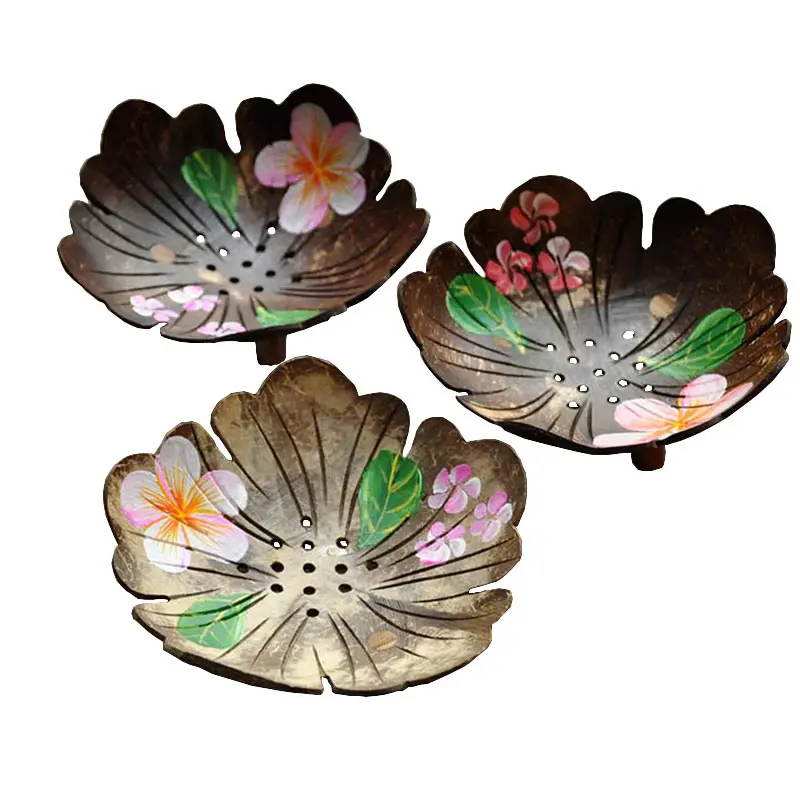 Твердая Кокосовая ракушка для мыла держатель деревянный спа стойка мыльница