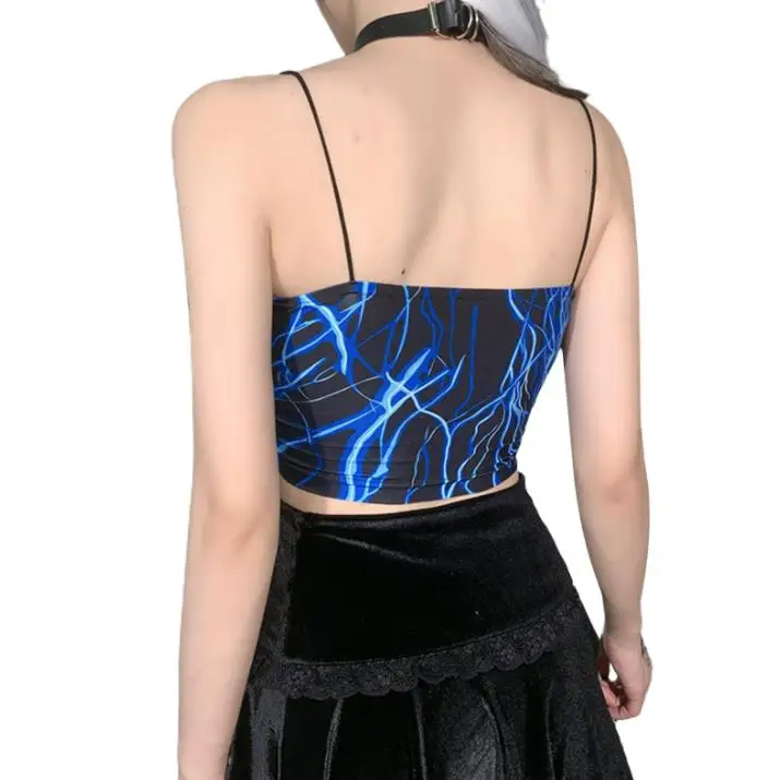 

Women's Crop Cami Tops, Stylish Printed Sleeveless Spaghetti Strap Stretchy Camisole