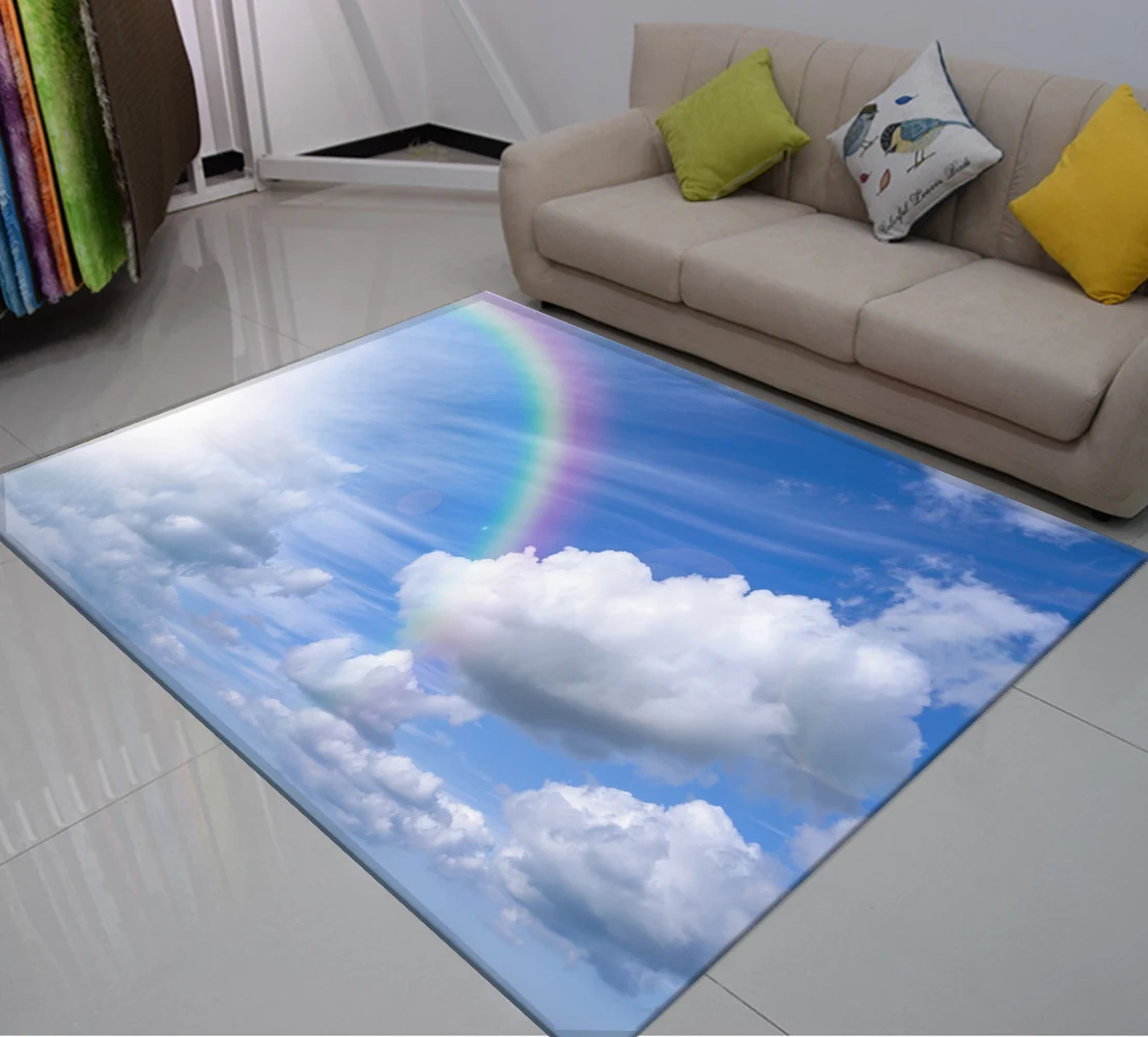 Rainbow Bedroom Area Rugs Cartoon Floor Mat Anti Slip Carpet Entrance Doormats Hallway Kitchen for Living Room Custom | Дом и сад