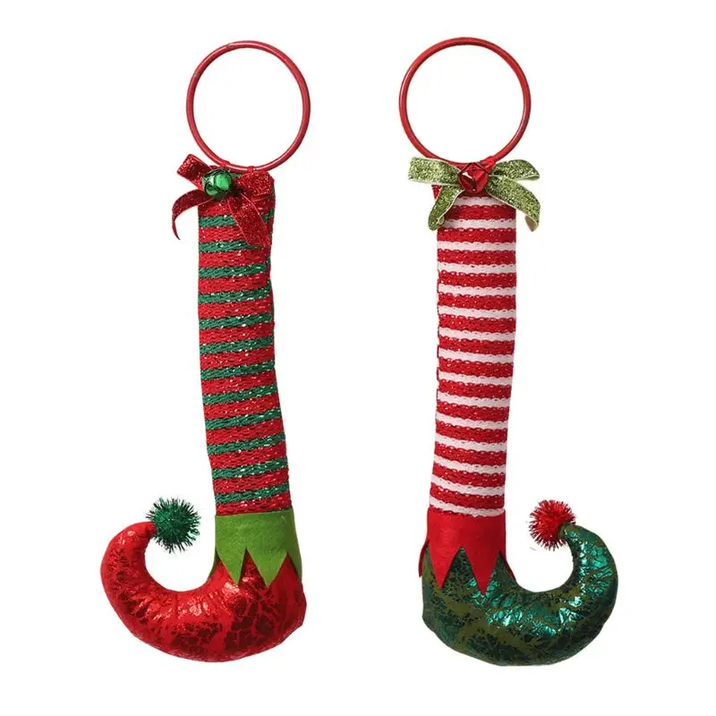 Украшения для рождественской елки ботинки в полоску обувь с подвеской дома