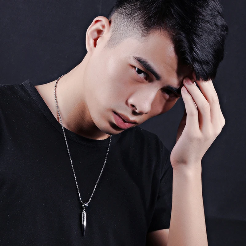 Властное мужское ожерелье с подвеской в виде головы пули подвеска из нержавеющей