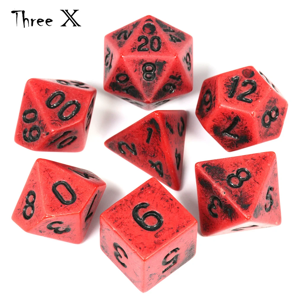 7 шт./компл. многогранные струйный кости пить TRPG DND для непрозрачные D4-D20 Multi по