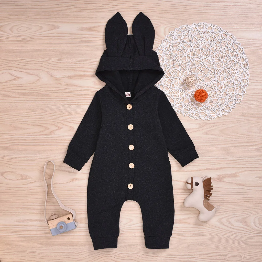 

Children's long-sleeved rabbit conjoined romper romper newborn baby girl boy rabbit jumpsuit soft jumpsuit recien nacido 40*