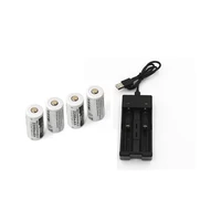4pcs 3 7v 2200mah cr123a rechargeable lithium battery1pcs dedicated charger18650 16340 camera