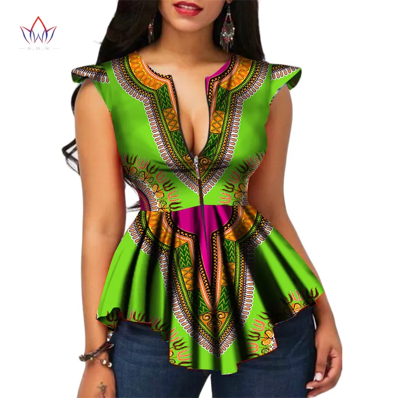 BRW Африканский стиль современные модные женские топы Дашики с Африканским