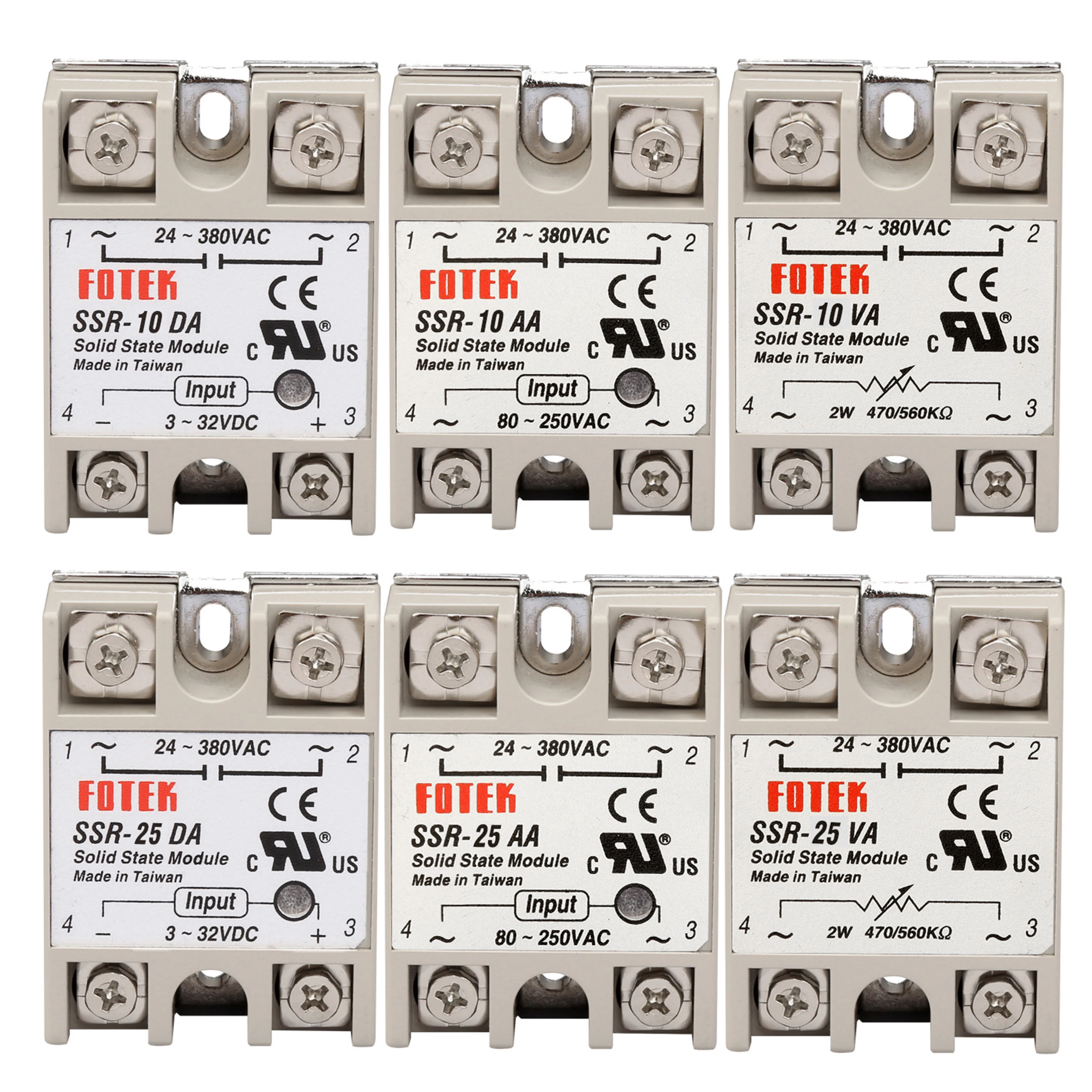 

1 шт., высококачественный твердотельный релейный модуль, Φ 10A 25A 40A, 3-32 В, вход постоянного тока 24-380 В переменного тока, выход SSR