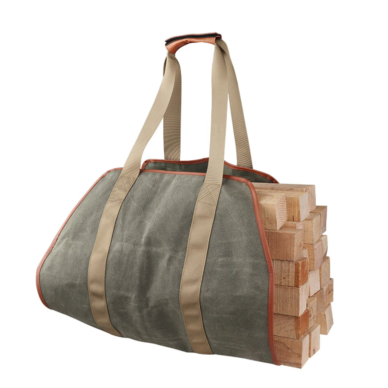 

Outdoor Camping Tote Carry Bag Firewood Carrier Log Storage Bag Durable Wear-resistant Canvas Firewood Transport Handles Pouch