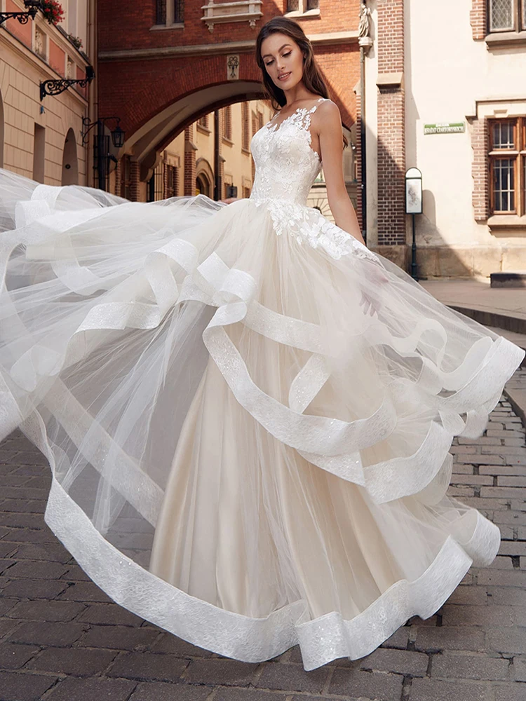 

BAZIIINGAAA Simple Wedding Dress Lace Little Beading Strapless Dress Luxury WeddingGowns Bridal Can Be Washed Bride Dresses