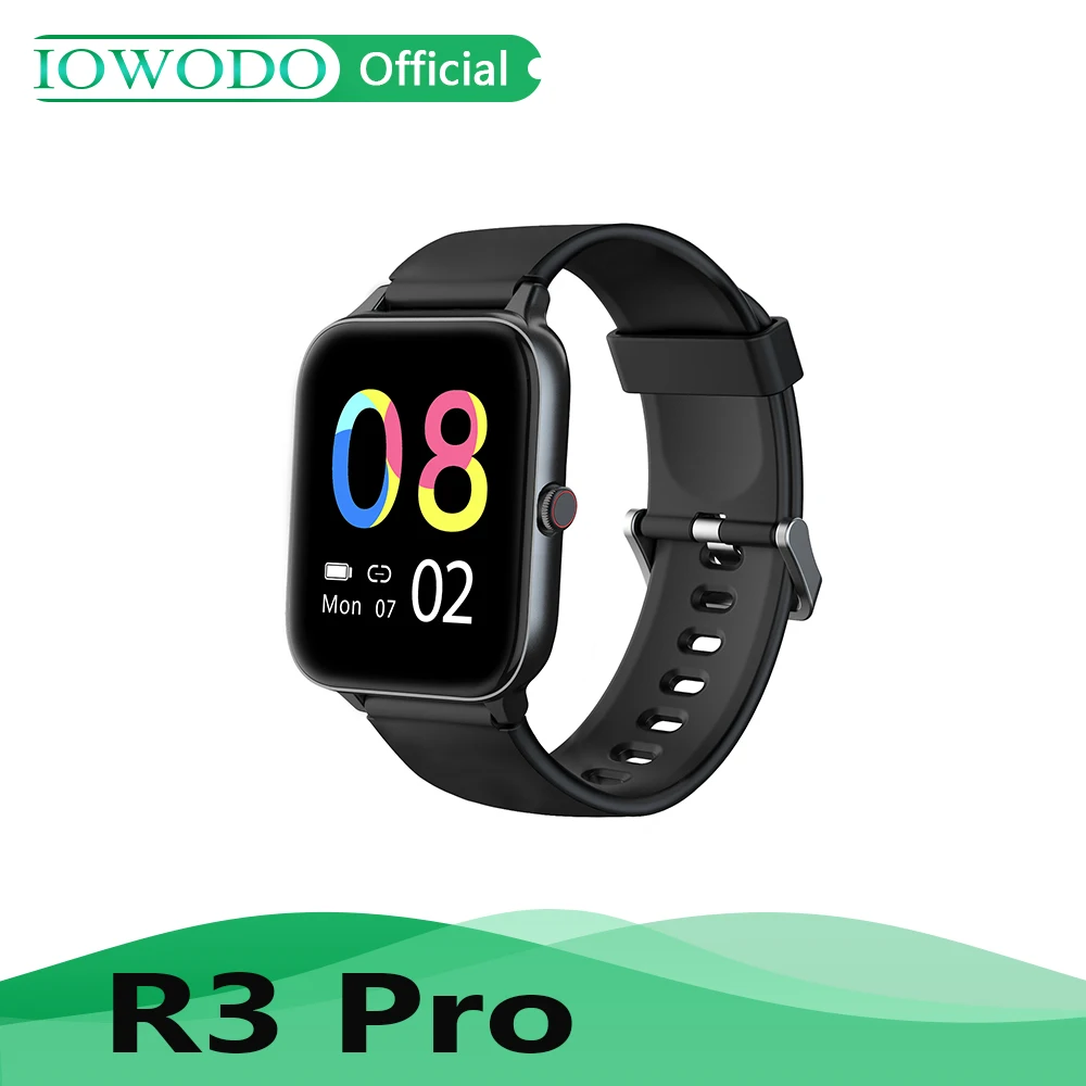 

IOWODO R3 Pro Smart Watch Men Women Heart Rate Monitor 5ATM Waterproof Ultra-Long Battery Life Sport Watch for Android iOS Phone