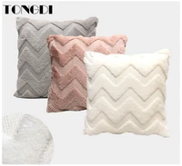 tongdi patchwork plush pillow and pillow case pillow inner soft throw velvet decoration for home living cover bed room sofa