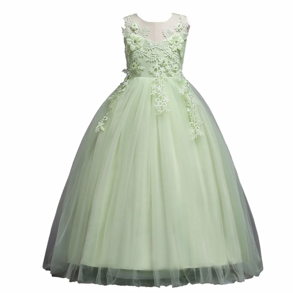 5-14 year old 2018 design a dress for ball girl Sleeveless lace evening Top quality and beautiful princess noble | Детская одежда и