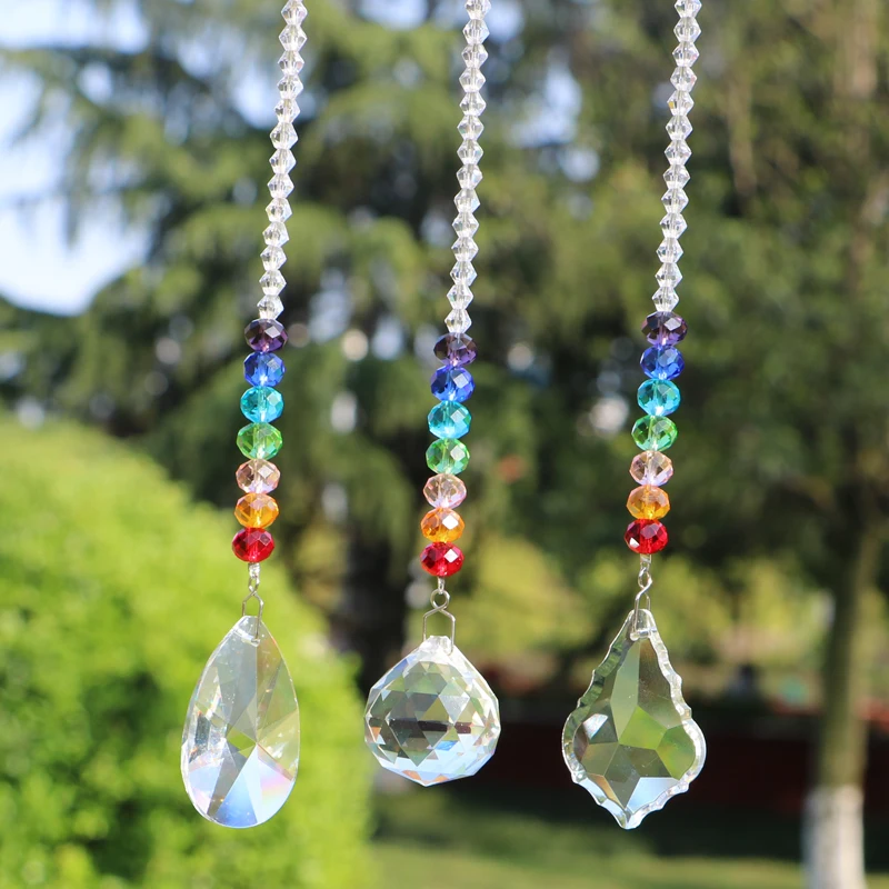 3 шт./лот хрустальная люстра с радужными люстрами подвесная елка украшение для