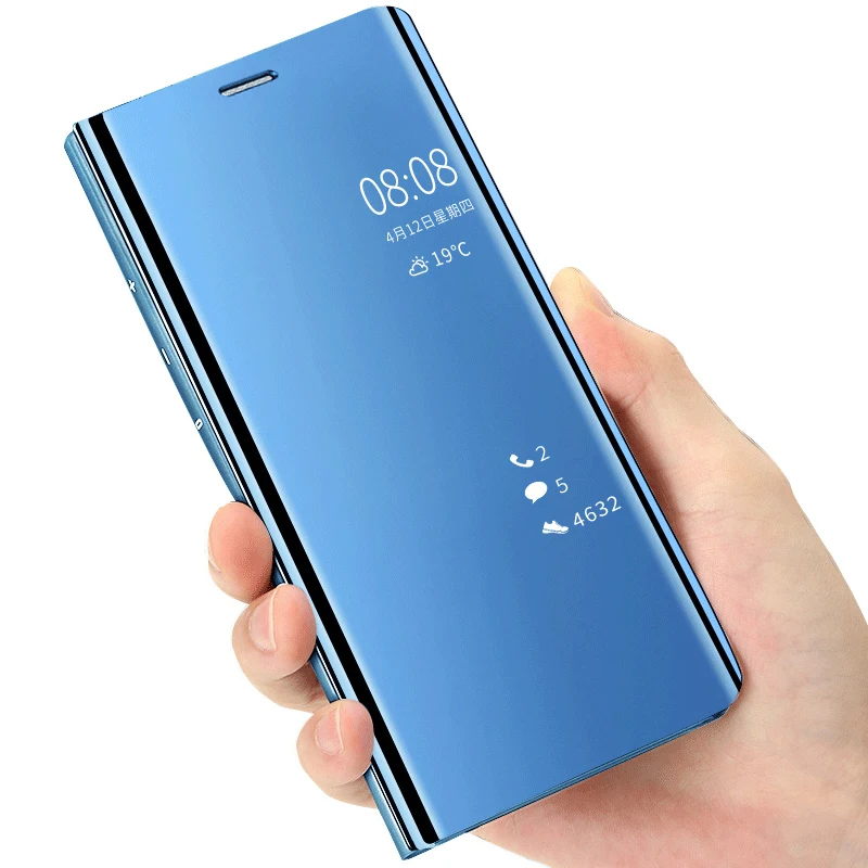 Зеркальный Чехол-книжка для Huawei Honor 9 Lite P Smart Psmart Honor9 lite Honor9lite Enjoy 7s Enjoy7s прозрачный