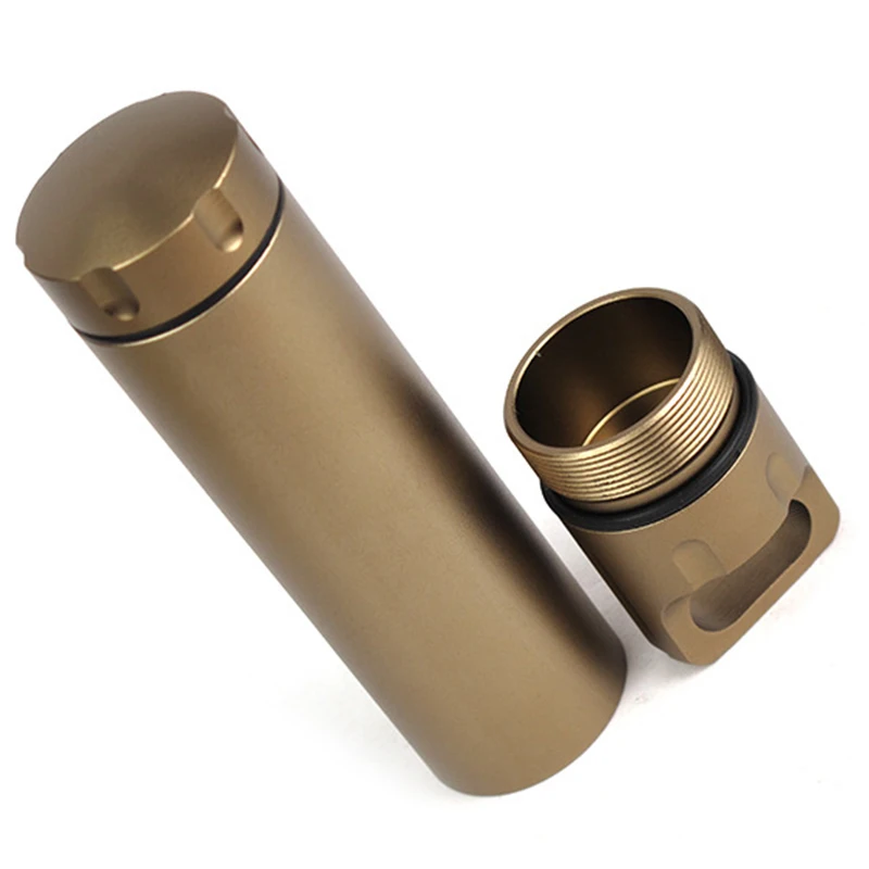 Portable Waterproof Capsule Seal Bottle Aluminum Alloy Outdoor Survival Pill Box Multifunctional Container FK88