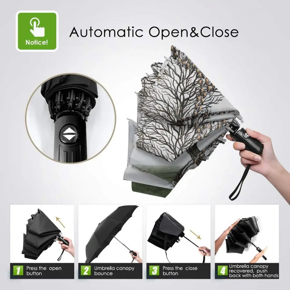 Prezzo Ombrello Automatico Pioggia Donna Ombrello A Tre Pieghe Incredibile Viso Umano Albero Ombrello Antivento Ombrello Impermeabile Femminile