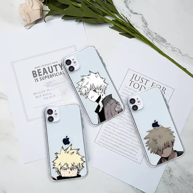 

Anime My Hero Academia Phone Case Transparent for Clear iPhone 11 12 8 7 6 6S Plus X 5S SE 2020 XR mini pro XS MAX
