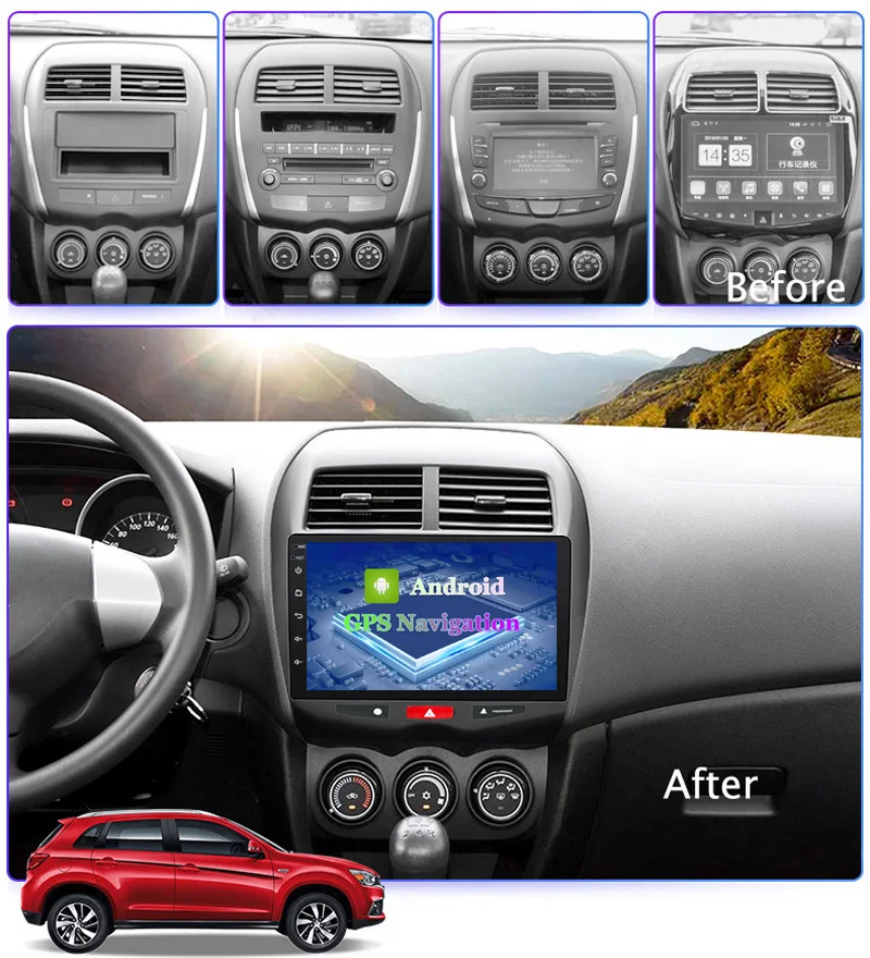 2G + 32G Android 10 мультимедийная система для 1Mitsubishi ASX 2013-2015 автомобильный DVD GPS