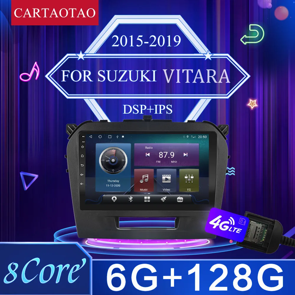 Автомагнитола 2DIN для Suzuki Vitara мультимедийный видеоплеер на Android 2015 2016 2017 2018 2019 с Gps