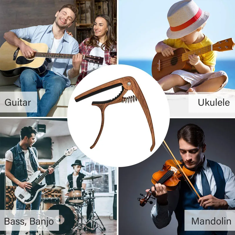 Guitar Capo Premium Zinc Alloy for Acoustic Electric and Classical Guitars Ukulele Banjo Bass Mandolin | Спорт и развлечения