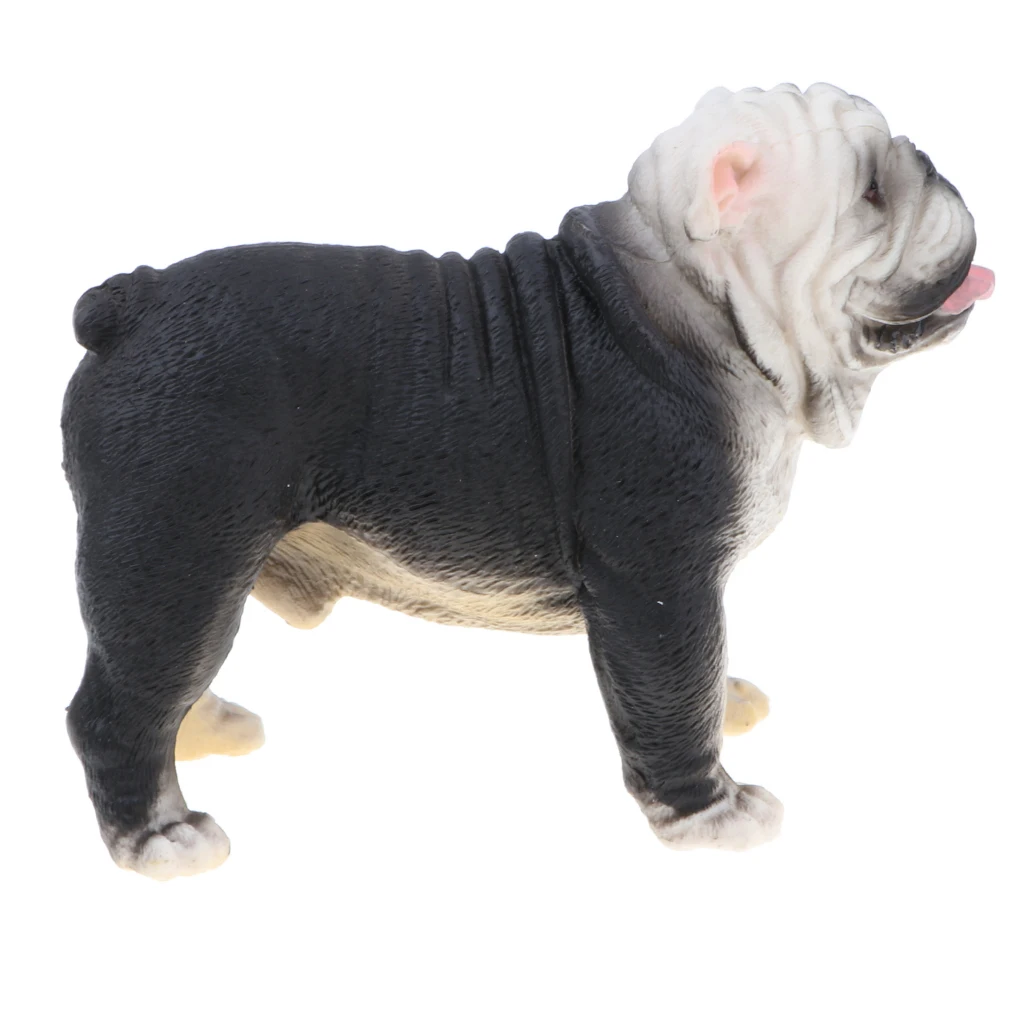 

Plastic Black British Bulldog Model Figure Statue Toy Home Decor Collectible