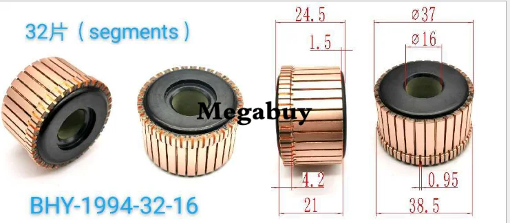 

16x37x24.5mm 32p Copper Bars Alternator Electric Motor Commutator Copper Commutator Armature Commutator 1994-16